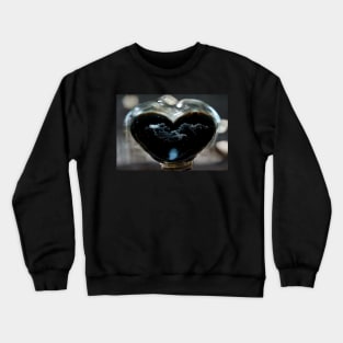 Black Broken Heart Art in Sunset /  Broken Hearts Unwind Designs Crewneck Sweatshirt